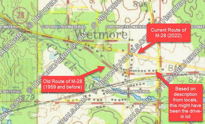 Superior Drive-In Theatre - Comparison Of 1950S Topo Map To Current